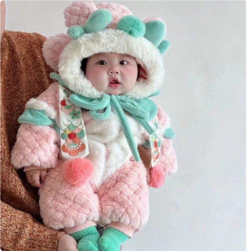Winter Fleece-lined Thickened Jumpsuit Costumes