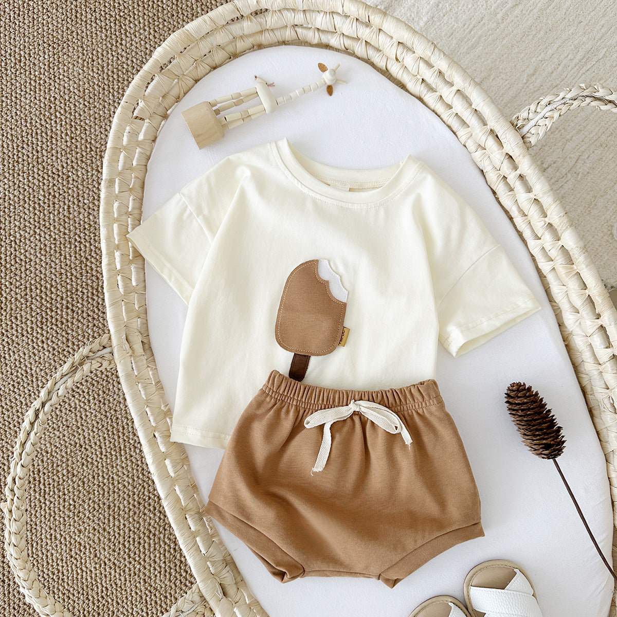 Baby ice cream shirt and shorts set