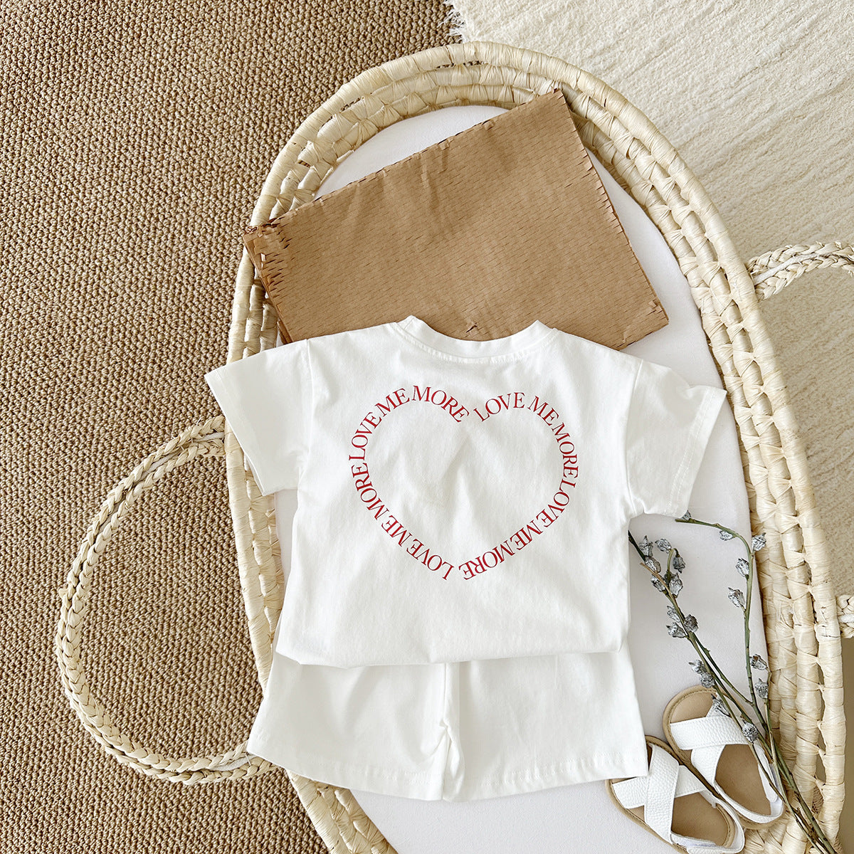 Heart Printed Clothing Two-piece Set