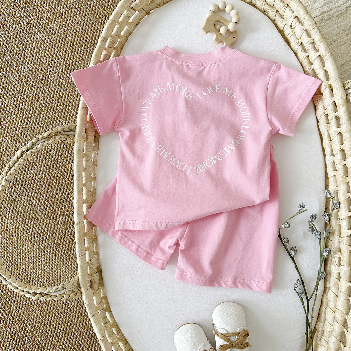 Heart Printed Clothing Two-piece Set