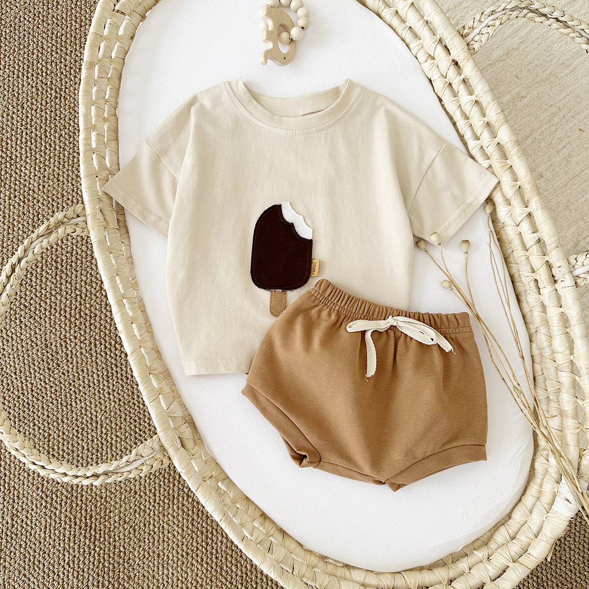 Baby ice cream shirt and shorts set