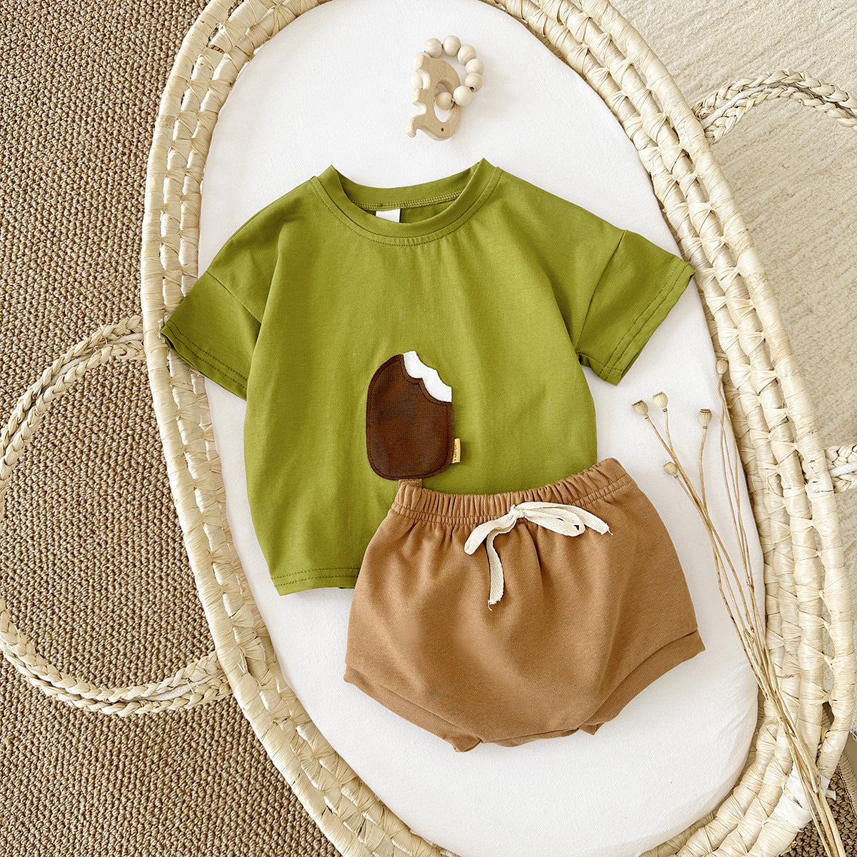 Baby ice cream shirt and shorts set